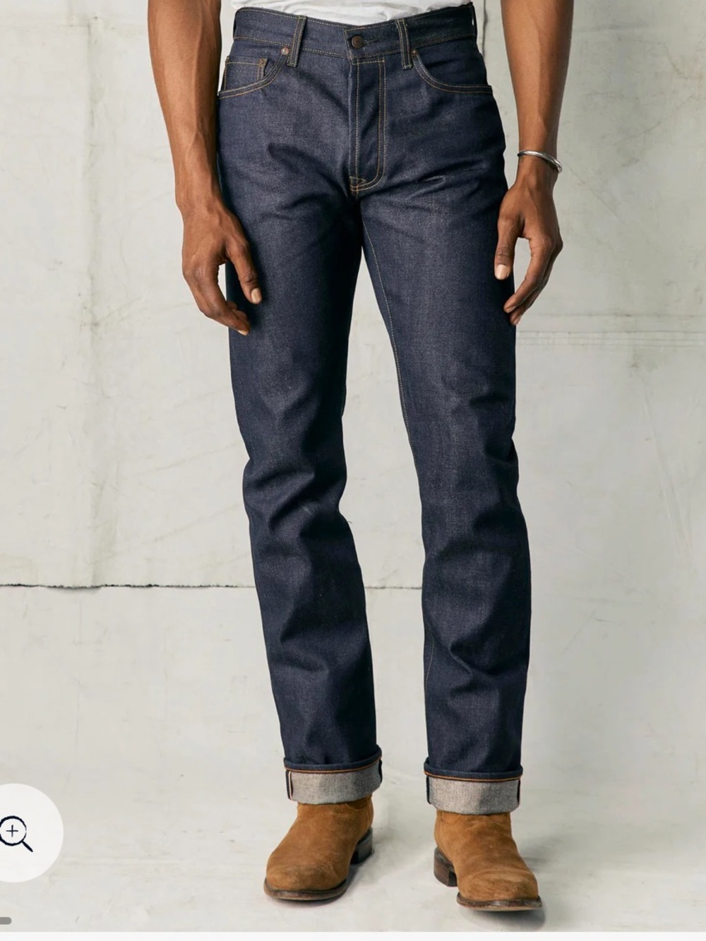 imogone + willie Men's Dark Indigo Straight Fit Jeans Size 34L NEW